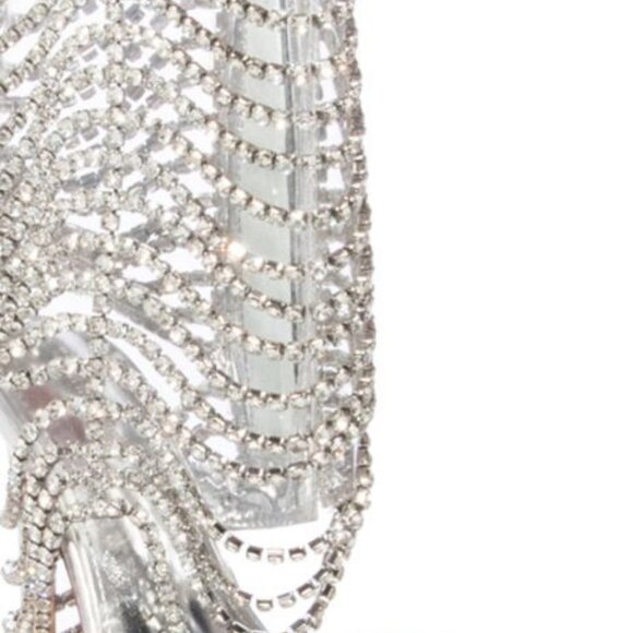 AZALEA WANG " ANGELIC  LAYERS " SILVER EMBELLISHED ANKLE SANDAL(BRAND NEW !!!!! - Picture 2 of 7